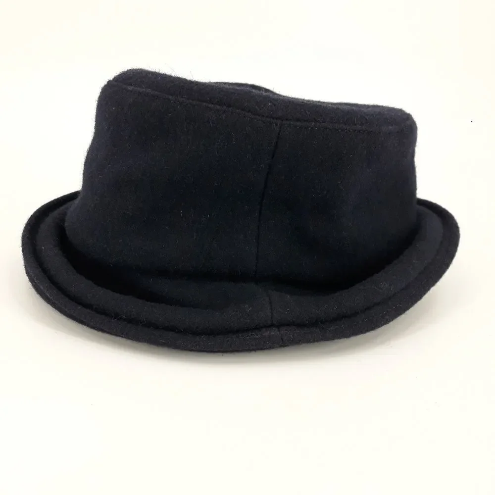 Vintage London Fog Hat Wool Bowler Top Hat Navy Made In USA One Size‎ - Picture 7 of 11